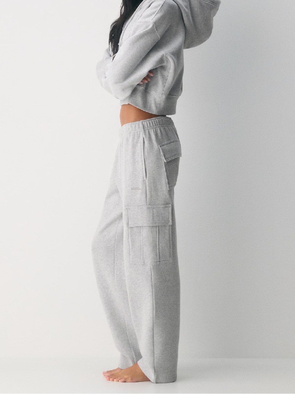 TNA Light Gray Cargo Sweatpants
